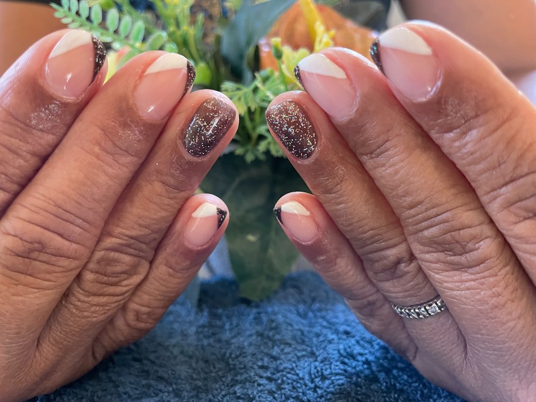 Professional salon manicure vs. DIY square fall nails comparison.
