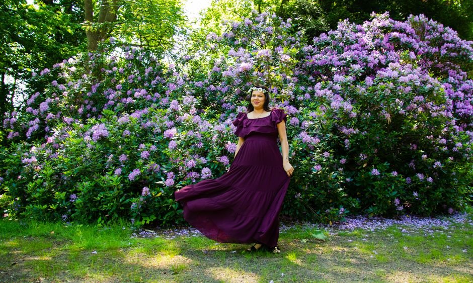 Seasonal Grecian dress styling for summer, fall, winter, and spring with adaptable accessories