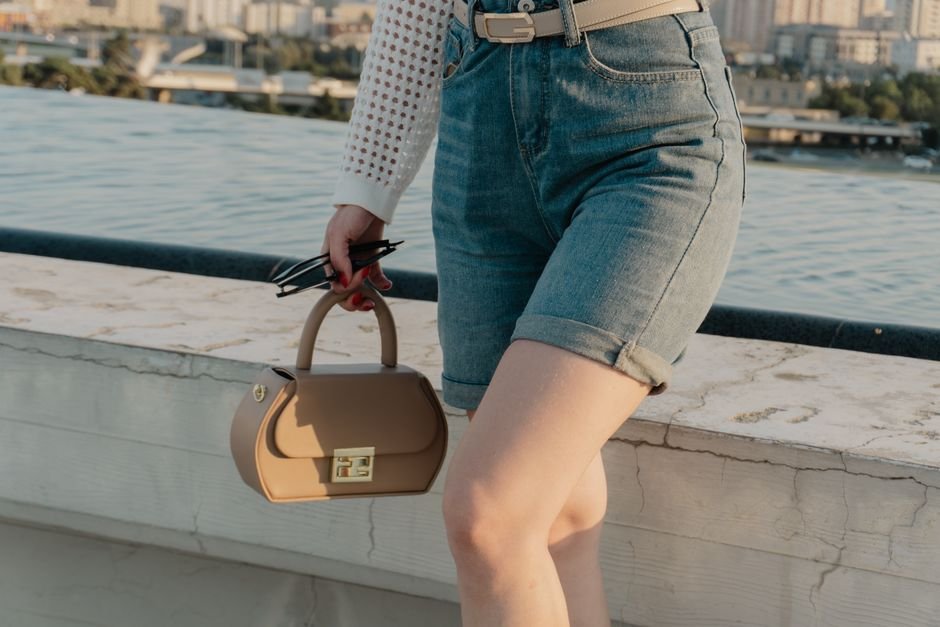 Collage of Bermuda shorts outfits styled for casual weekend, professional office, and elegant evening occasions