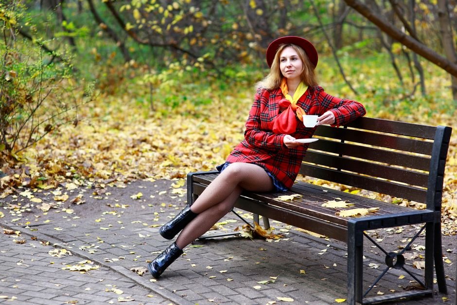 Plaid coat fall outfit