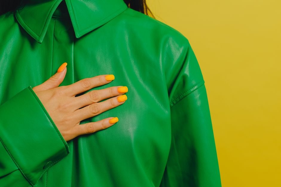 Dark Green Almond Nails