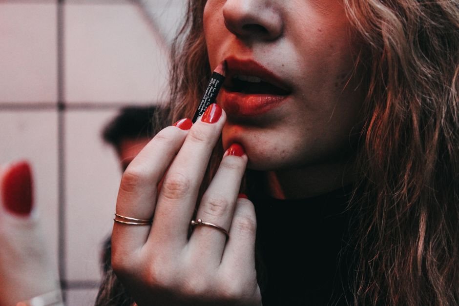 Dark Red French Tips