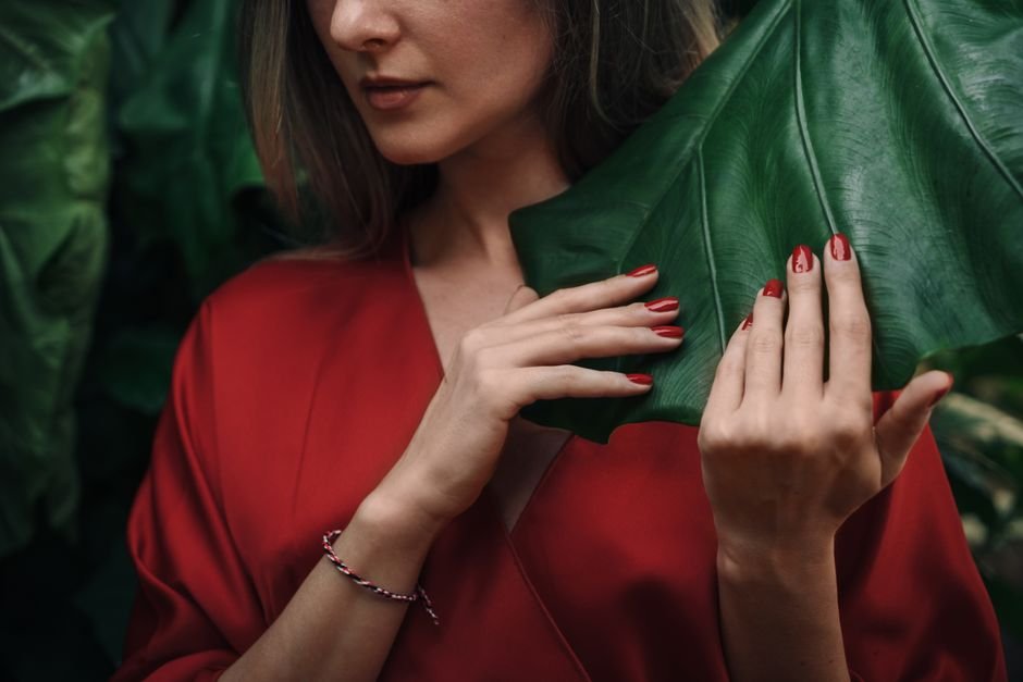 Dark Green Almond Nails