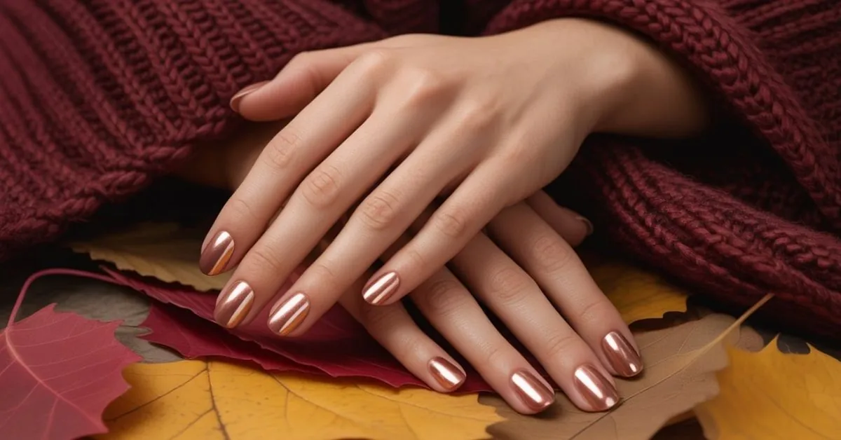 Autumn Chrome Nails Trend 2025