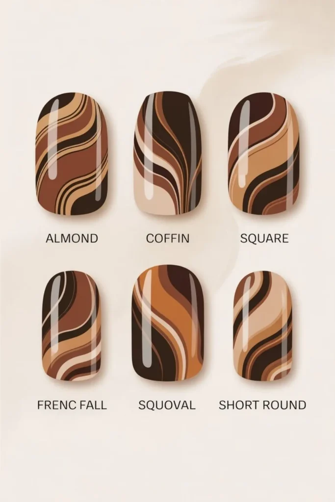 Marble French Fall Nails