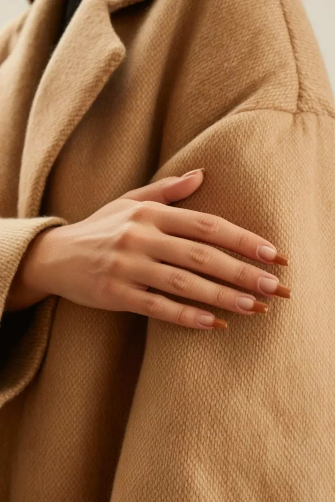 French Tip Nails with Fall Colors