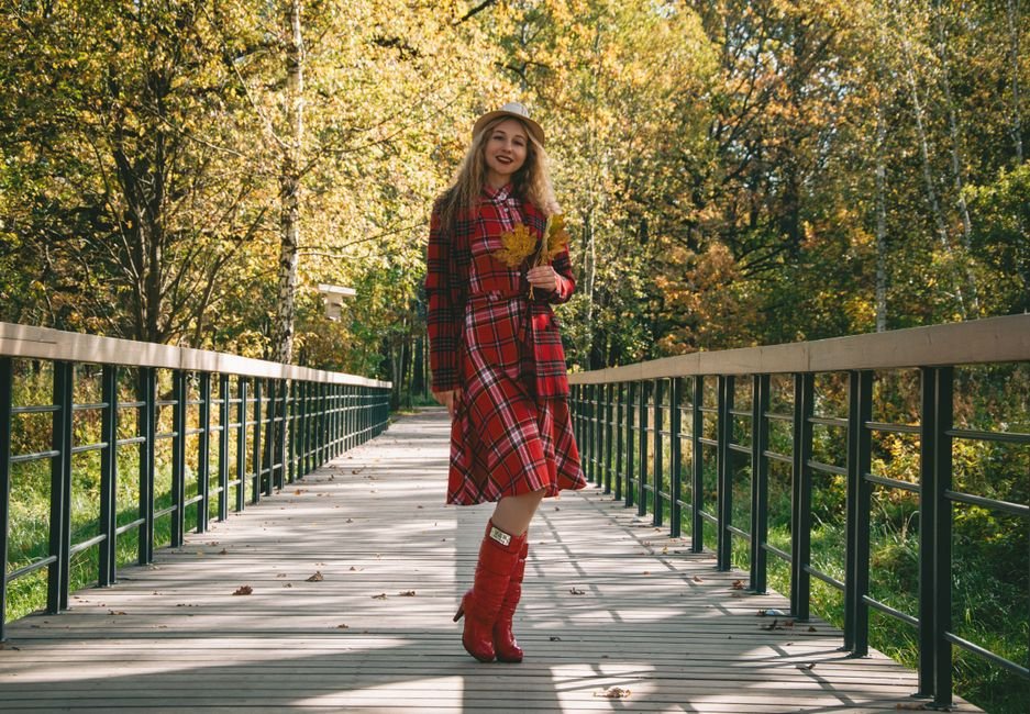 Fall Plaid Nails Design