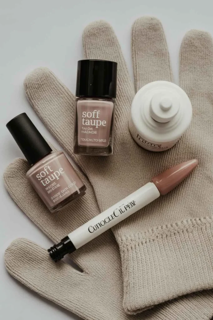 Soft Taupe Nails Fall