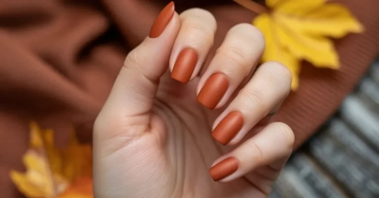 Matte Burnt Orange Nails