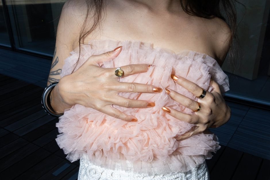 Nude Pink Soft Fall Nails