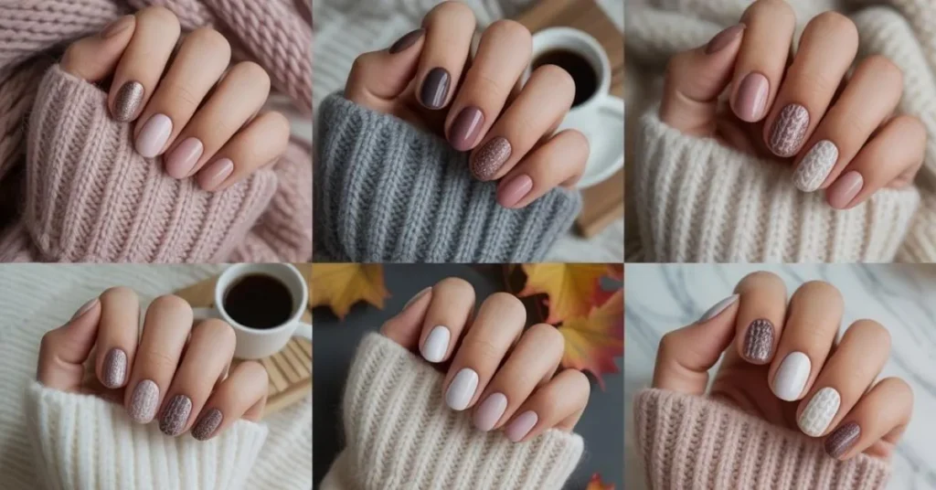 Sweater Texture Nails Design