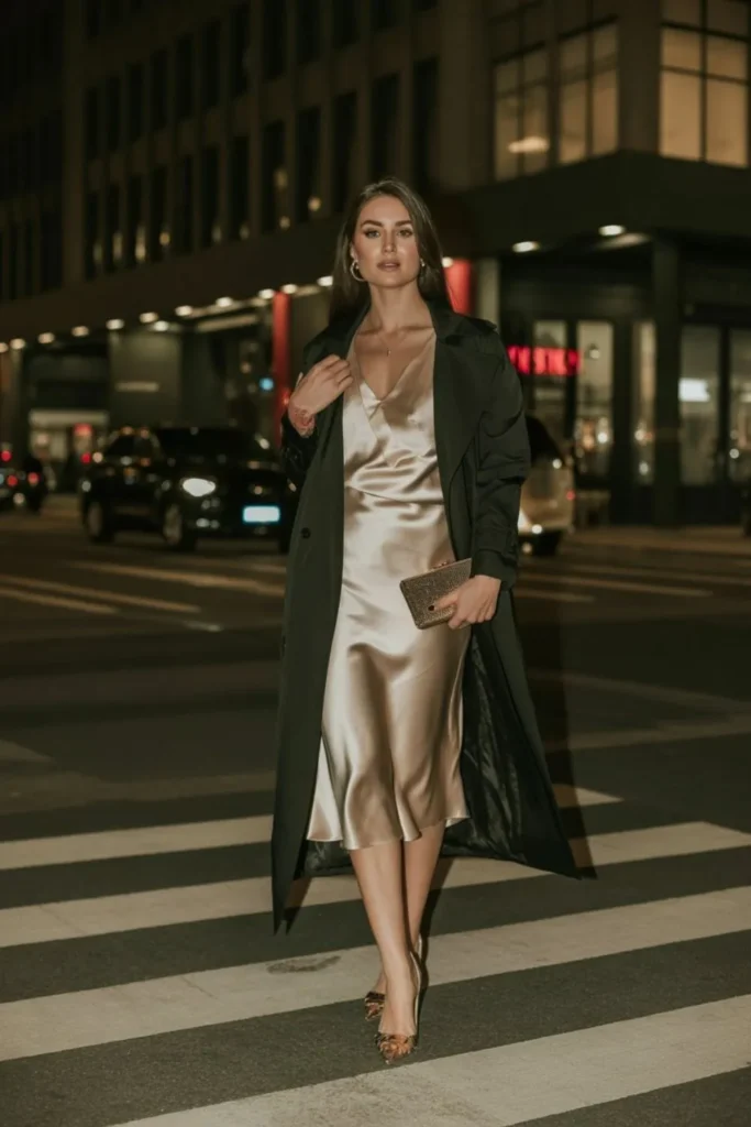 Black Trench Coat Outfit: 15 Stylish Ways to Wear This Timeless Wardrobe Essential 4 black trench coat outfit