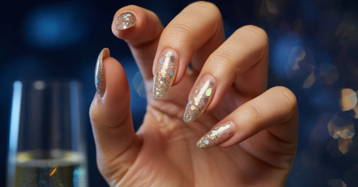 New Years Nails Design Glitter Sparkle