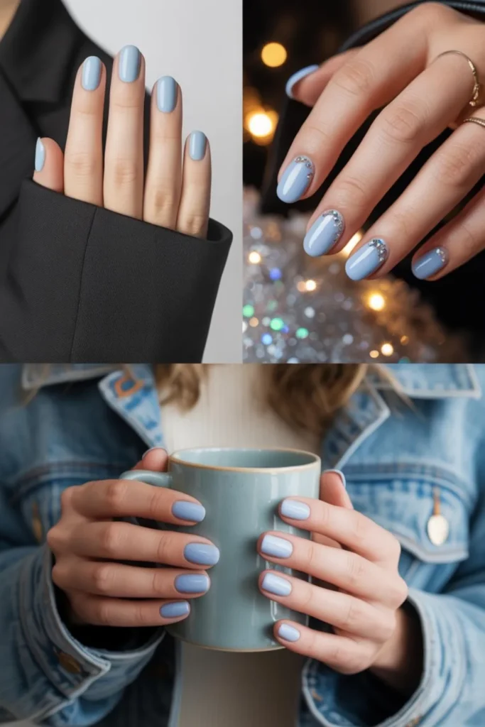 Light Blue Winter Nails