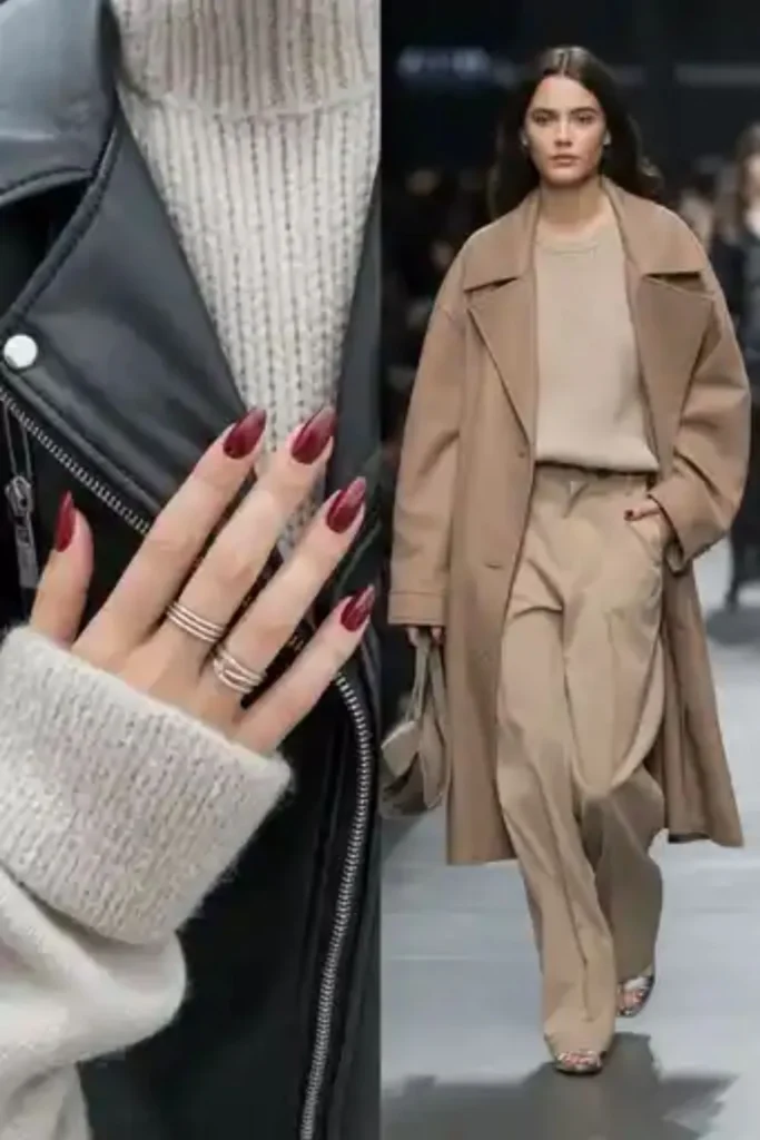Dark Red Winter Nails
